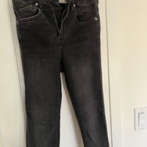 Black denim skinny jeans (free people, size 26)